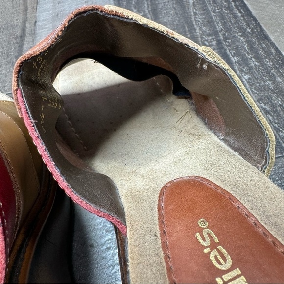 Candie’s Vintage 00’s Leather Platform Chunky Patchwork Slides size 7 1/2 - Picture 8 of 14